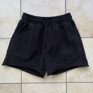 YoungLA Shorts Mens Small Black French Terry Heavy Sweat Gym Lifting Embroidered